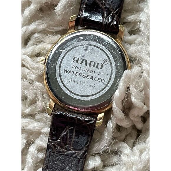 RADO Forces Military Gold Dial Black Leather Band Women\'s Quartz Watch / 204.359 main image 7
